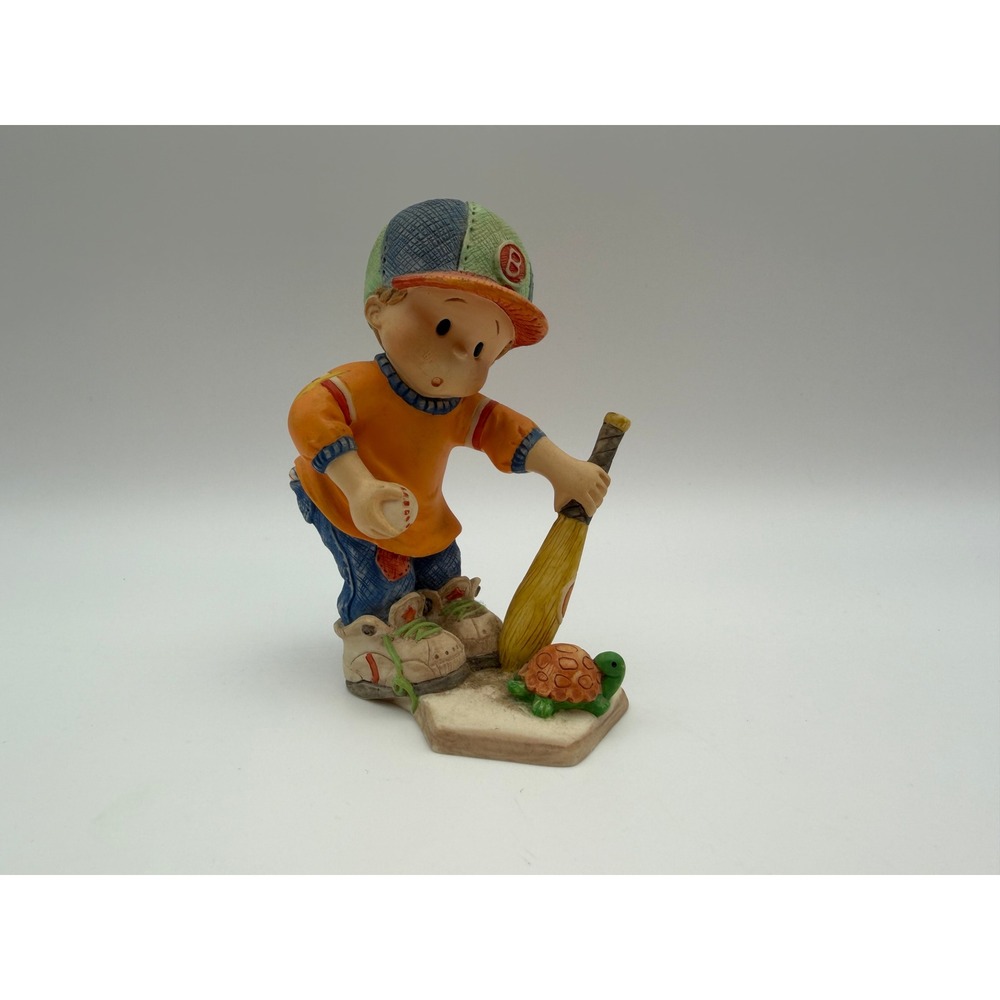 Enesco 1995 Bases Are Loaded Baseball Boy Ceramic Figurine 136123 Vintage